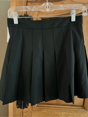 Sunday Best Black Pleated Skater Skirt